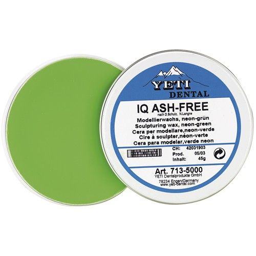 Cire à sculpter IQ ASH-FREE vert néon 45g YETI DENTAL