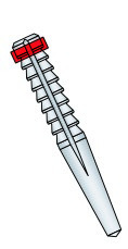 Tenons Cylindro-coniques STABYL - Titane - Rouges - Lot de 6