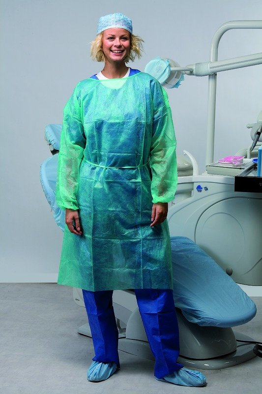 Blouse de soins non stérile OMNIA - Vert - Lot de 50