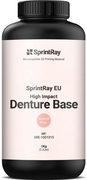 R&eacute;sine d'impression 3D High Impact Denture Base Natural Pink Sprintray