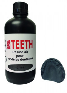 Resin Teeth JCOM - résine 3D - Grise - La bouteille de 1Kg