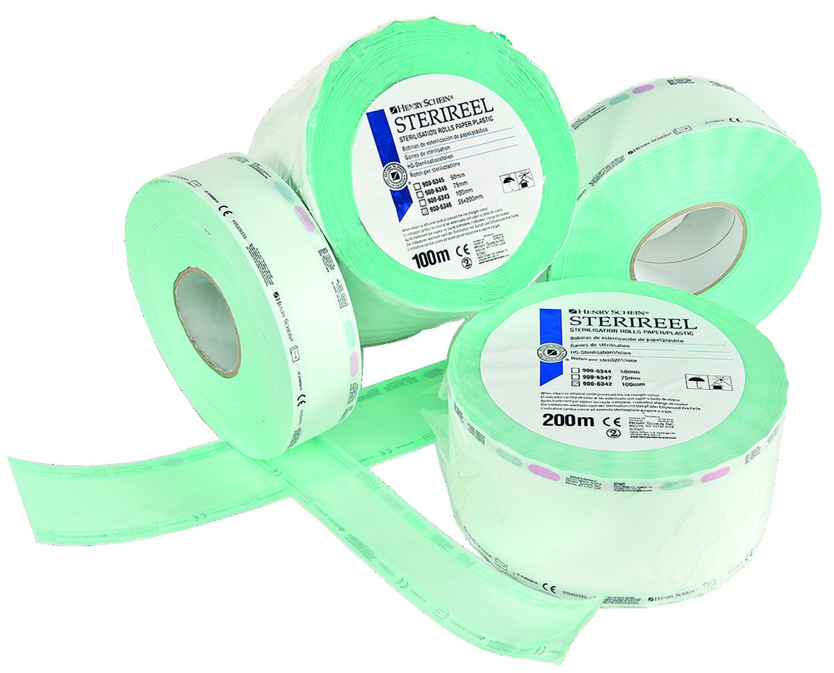 Gaines de stérilisation HENRY SCHEIN - Le rouleau de 100 m - 20 cm
