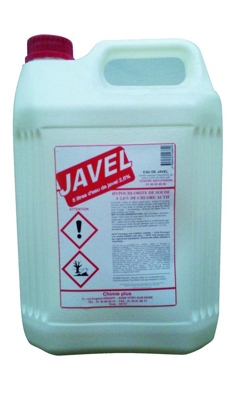 Eau de javel - Les 3 bidons de 5 litres