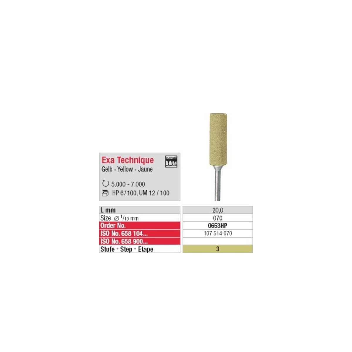 EXA TECHNIK POLISSOIRS JAUNES PM 0653 (6)   EDENTA