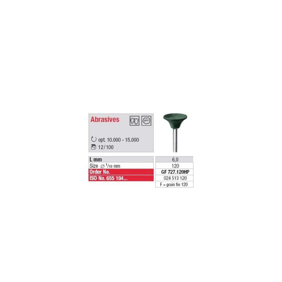 Abrasif ceramique vert/F 727.120HP (12)